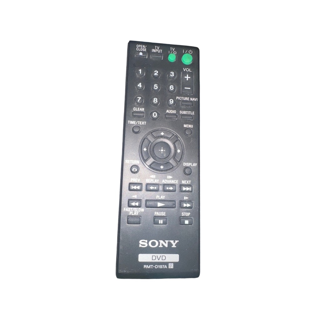 Sony RMT-D197A DVD Player Remote Control Black Handheld Controller